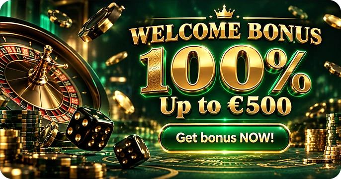 Bet555 Casino welcome bonus 100% up to €500